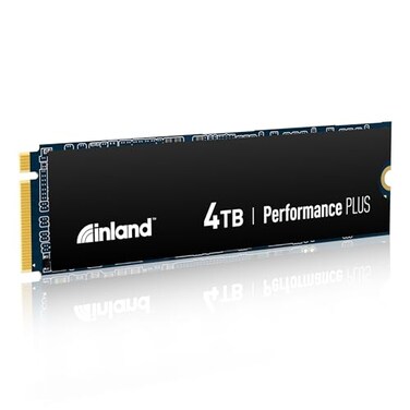 INLAND 4TB Performance Plus NVMe Internal Gaming SSD Solid State Drive Optimized for PS5 Gen4 PCIe M2 2280 DRAM Cache 176Layer TLC 3D NAND Flash Up to 7200MBs