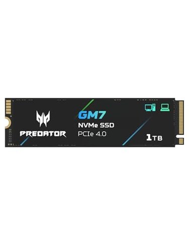 Acer acer Predator GM7 1TB SSD M2 2280 PCIe Gen 4 x4 NVMe 20 Read Speed Up to 7400 MBs Internal PC Solid State Drive for Laptop Desktop and PS5 BL9BWWR118