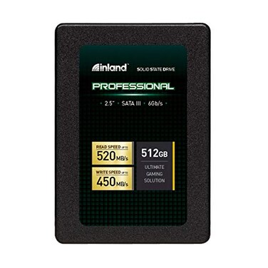 INLAND Professional 512GB SSD 3D TLC NAND SATA III 6Gbs 25 7mm Internal Solid State Drive 512GB