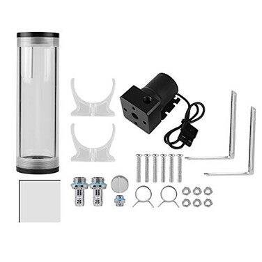 Serounder CPU Water Cooler System for PCCylinder Water Cooling Heat Sink50m Diameter 160mm Long Computer Heat Dissipation Water Cooling 800LH Mini DC Cooler Pump Liquid