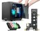 ElectroCookie Mini PC Case for Raspberry Pi 5 with M2 NVMe SSD PCIe HAT and Active RGB Lighting Cooler Black Case M2 HATX1001