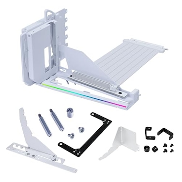 Lian Li ATX PC Case 4 Slots Vertical GPU Kit VG4v4 Premium Gen 5 Riser Cable PCIE 50 x16200mm PCIe 3040 Compatible Adjustable Position Fits Most PC Cases VG4v4 White