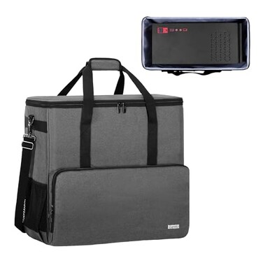 CURMIO Desktop Carrying Case PC Tower Travel Bag with Shoulder Strap On the Go Bag Only Gray