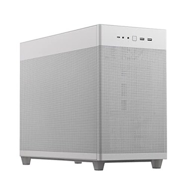 ASUS Prime AP201 Micro ATX White PC caseSFF Ready Compact Design ToolFree Side Panels QuasiFilter mesh Support 360 mm Coolers Graphics Cards up to 338 mm ATX PSU Compatible