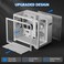 darkFlash MATX Gaming PC Case with Screen Three Side Glass MicroATX Case Curved Full View Dual 3 PWM ARGB Fans Computer Case PreInstalled Type C RTX 40 Compatible WhiteL280M