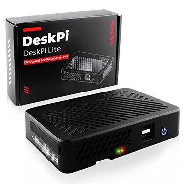 GeeekPi DeskPi Lite Pi 4 Case with Power ButtonHeatsink with PWM FanDual FullSize HDMIExtra Two USB Port for Raspberry Pi 4B