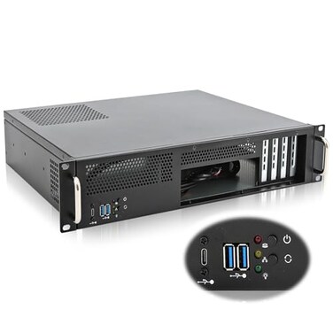rackchoice RackChoice 2U Server Chassis Short Depth 1417 Front IO with 2 x 35 int mATX MBSupport ATX PSU with Either top or Side Cooling