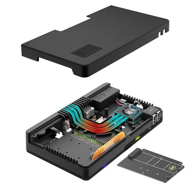 Argon Forty Argon ONE V5 M2 Case for Raspberry Pi 5 Argon Raspberry Pi 5 Case with NVMe SSD Slot Raspberry Pi 5 NVMe Case ActivePassive Cooling Dual Full HDMI DAC Audio USB Expansion HAT Compatible