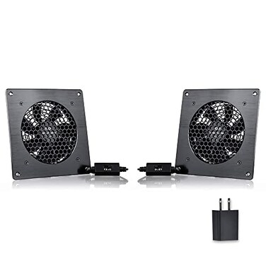 SCCCF USB Cabinet 120MM Fan Quiet Cooling Fan System 6 with Speed Control for Home Theater AV Cabinets2 Pack