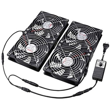 Wathai 4 x 120mm GPU Mining Rigs Server Racks Fan with 100V 240V AC Power Variable Speed Control Big Airflow for DIY Cooling and Ventilation AV Cabinets TVs Routers Audio Amplifier Refrigerator