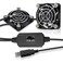 GDSTIME 2Pack 50mm USB Fans with 3 Speed Control Mini 5V DC Brushless Computer Cooling Fan for Projector VR Gear Raspberry Pi TV Box Small Appliances Series Replacement
