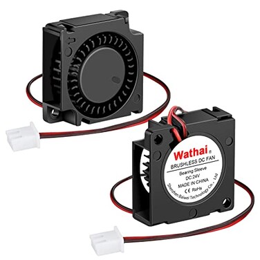 Wathai 2Packs 30mm 24V Blower Fan Brushless Exhaust Fan 2pin 30 x 30 x 10mm for DIY Cooling Single Board Computer Custom Setu Hotend