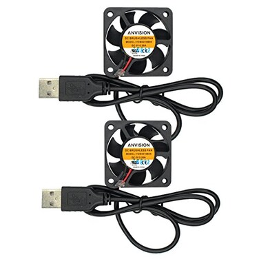 ANVISION 2Pack 40mm x 10mm DC 5V USB Brushless Cooling Fan Dual Ball Bearing