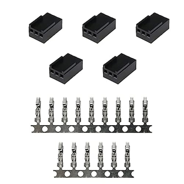 BAIRONG 5PCS Female 3Pin PC Fan Connector Kit 5PCS 3 Pin 3Pin Fan Female PWM Power Shell Connector Housing 15PCS Terminal Crimp Pins