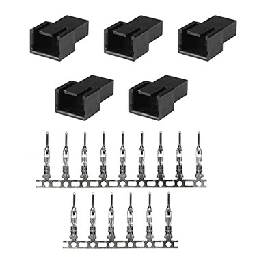 BAIRONG 5PCS Male 3Pin PC Fan Connector Kit 5PCS 3Pin Connector Housings 15PCS Terminal Crimp Pins for Desktop