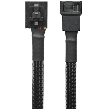 CRJ Electronics CRJ 5Pin PWM PC Fan Adapter Cable for Dell Motherboards 6inch 15cm Black Sleeved Connect Standard 4Pin Computer Fans to Dell Latching 5Pin Fan Headers