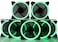 Computer Upgrade CUK 7Pack Green Halo Ring 120mm LED Vibrant Color Computer Case Fan for CPU Coolers and Radiators High Airflow 45 CFM AntiVibration Pads