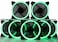 Computer Upgrade CUK 7Pack Green Halo Ring 120mm LED Vibrant Color Computer Case Fan for CPU Coolers and Radiators High Airflow 45 CFM AntiVibration Pads