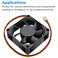 GDSTIME 12V DC 3PIN 70mm Fan 70mm x 70mm x 25mm Brushless Cooling Fan