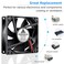 GDSTIME 2 Pack 80mm x 80mm x 25mm 12V DC Brushless Cooling Fan 2Pin
