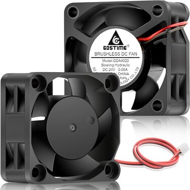 GDSTIME 40mm Brushless Cooling Fan 40mm x 40mm x 20mm 24V DC Fan 2Pin 6000RPM for 3D Printer 2Pack