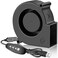 GDSTIME 75mm X 30mm USB Blower Fan with 3 Speeds Control 5V Powered DC Brushless Turbine Turbo Cooling Fan