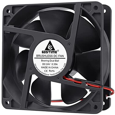 GDSTIME Dual Ball Bearings 1238 Cooling Fan 120mm x 38mm 24V DC 125CFM Brushless Cooler Fan