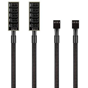 PANO-MOUNTS PANOMOUNTS PWM Fan Hub Cable 3Pin4Pin PC Case Fan Splitter with 1to5 Expansion for CPU Cooler ITX Mining Rig 2Pack