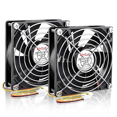 Wathai 12V 92mm 92x25mm DC Brushless Cooling Fan 3Pin High Perfomance for Computer case Wine Fridge Inverter DIY Ventilation Exhaust Projects 2 Pack