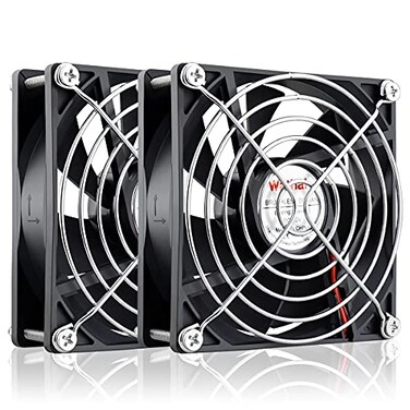 Wathai 2 PCS 92mm x 25mm 90mm 12V DC Brushless Exhaust Fan 2Pin for PC Computer Case Inverter Refrigerator Desktop Cooling