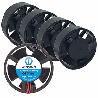 WINSINN 30mm Round Fan Circle 5V Micro 5 Volt Ring Fans Loop 3010 Hydraulic Bearing Brushless Cooling 315x10mm 2PIN Pack of 5Pcs
