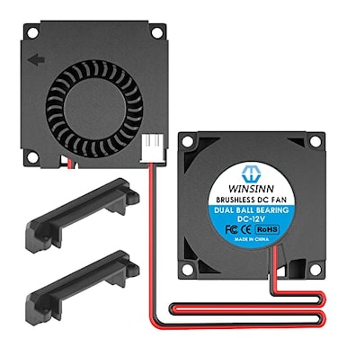 WINSINN 40mm Blower Fan 12V 3D Printer Micro 12 Volt Fans Blower 4010 Dual Ball Bearing with Air Guide Parts 40mmx10mm 2PIN Pack of 2Pcs
