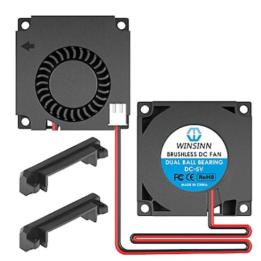 WINSINN 40mm Blower Fan 5V 3D Printer Micro 5 Volt Fans Blower 4010 Dual Ball Bearing with Air Guide Parts 40mmx10mm 2PIN Pack of 2Pcs
