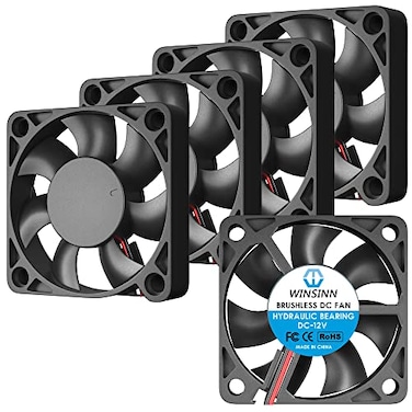 WINSINN 50mm 12V Fan Hydraulic Bearing 6000 RPM 5010 Cooling Fan Replacement for 3D PrintersComputer CasesSmall Appliances 30cm Cable with XH2542PIN Brushless 50x10mm 5Pcs