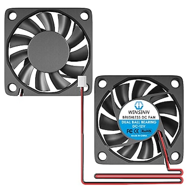 WINSINN DC 60mm Fan 12V 6010 Dual Ball Bearing Brushless Cooling 60mmx10mm 2PIN Pack of 2Pcs
