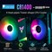 Jonsbo JONSBO CR1400 RGB CPU Air Cooler 92mm PWM CPU Cooler with 4 Heat Pipes Removable Computer PC Fans Easy to Install Quiet Rainbow RGB Cooling Fan for Intel LGA 185117001200115X AMD AM4 AM5 Black