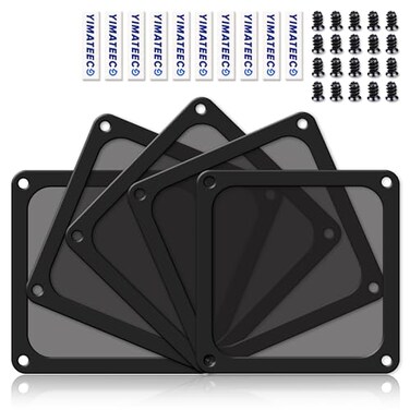 YIMATEECO Dust Filter PC 120mm for Computer CoolerPSURouters Nylon 80 Mesh Magnetic Frame PC Fan Dust Mesh PC Cooler Filter Dustproof Computer Fan Grills Nylon 120 120mm 5pcs Black