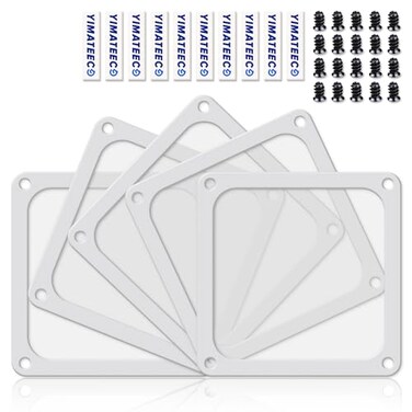 YIMATEECO Dust Filter PC 120mm for Computer CoolerPSURouters Nylon 80 Mesh Magnetic Frame PC Fan Dust Mesh PC Cooler Filter Dustproof Computer Fan Grills Nylon 120 120mm 5pcs White