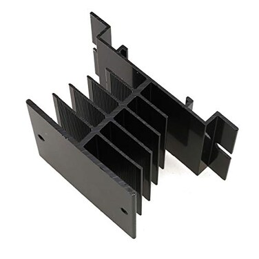 E-outstanding Eoutstanding Heat Sink Black Aluminum Alloy Heat Sink SSR Dissipation One Single Phase Solid State Relay Radiator 10DA40DA