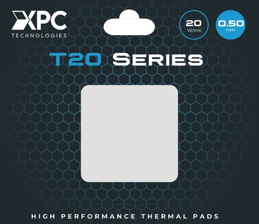 XPC Technologies XPC High Performance 20WmK Thermal Pad T20 Series 100 x 100mm White 05mm to 35mm Thickness NonConductive for GPU Electronics Computer Parts 050mm