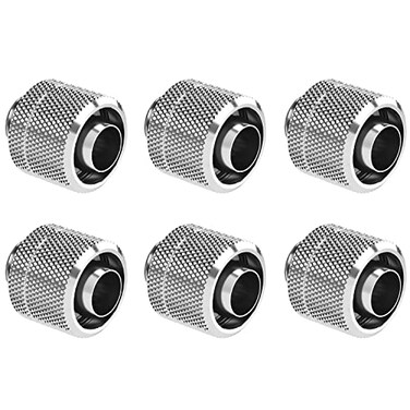 greenDracaena dracaenaio 6 Pack G14 Thread to 38 ID 12 OD Compression Fitting for Soft Tubing Soft Tube Connectors for Computer Water Cooling System Silver