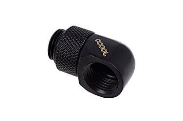 Alphacool Eiszapfen G14 Male to Female Extender 90 Degree Rotary Deep Black
