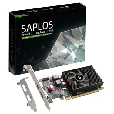 SAPLOS Radeon HD 6570 Graphics Card Dual HDMI 1G GDDR3 64bit Video Cards PC Low Profile Computer GPU PCI Express x 16 60W Low Power Plug Play DirectX 11