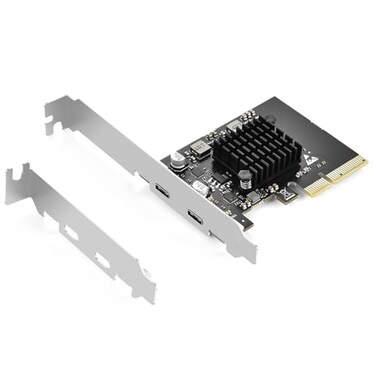 ELUTENG 2Ports PCIE USB 32 GEN2 Express Expansion Card 10Gbps with LargeArea Heatsink USB Front Panel Adapter for Windows 111087XPLinuxMac OS