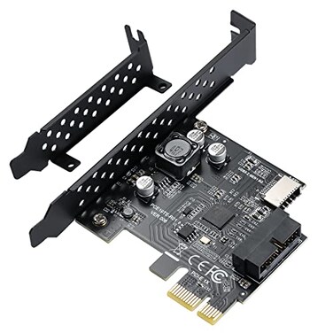 BEYIMEI PCIE 1X to USB 32 GEN1 5Gbps 20pin Front Panel Header to Typec Front Panel Header USB 30 19Pin Socket Expansion CardTypeE Internal 20pin Front Panel Connector Riser Card