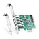 Binardat PCIE to 4 Ports USB 30 Expansion Card SelfPowered Low Profile Bracket USB3 Hub Controller Adapter for Windows 1011