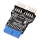 MZHOU USB 30 9PIN to USB20 9PIN Front Panel Socket Adapter CardUSB 30 Motherboard 19PIN to Dual 9PIN Interface Expansion Card