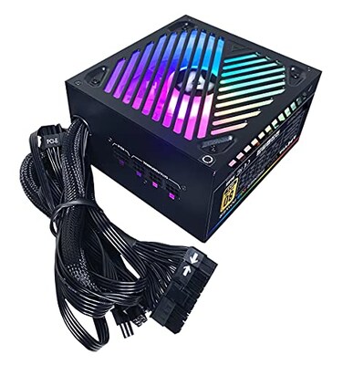 Apevia ATXPM650W Premier 650W 80 Gold Certified Active PFC ATX SemiModular Gaming Power Supply with 366 RGB Light Modes