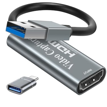 Papeaso Video Capture Cards 4K HDMI to USB 30 Video Capture Device 1080P HD 60fps Broadcast Live and Record Video Audio Grabber for Gaming Streaming Teaching Video Conference Silver