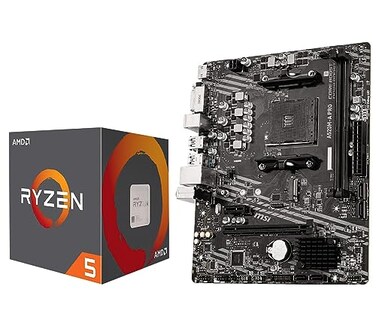 INLAND AMD Ryzen 5 5500 Unlocked Desktop Processor with MSI A520MA PRO Gaming Motherboard AMD AM4 DDR4 PCIe 40 MicroATX